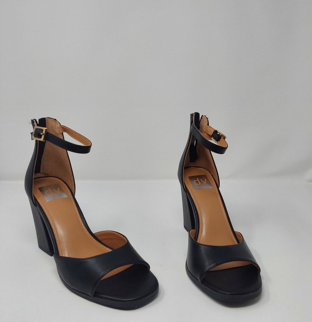 DV Dolce Vita Women's Black Ankle Strap Block Heel Sandals Open Toe Platform...
